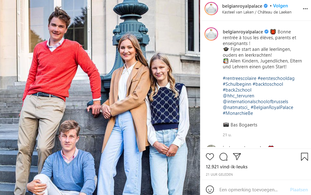 Instagram Screenshot Belgisch Koningskinderen Back To School