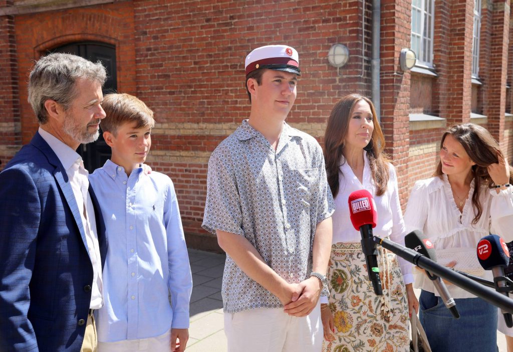 The Danish Crown Prince's High School Graduation Exams In Front Of The Ordrup Gymnasium In Charlottenlund, Denmark, June 24, 2024.