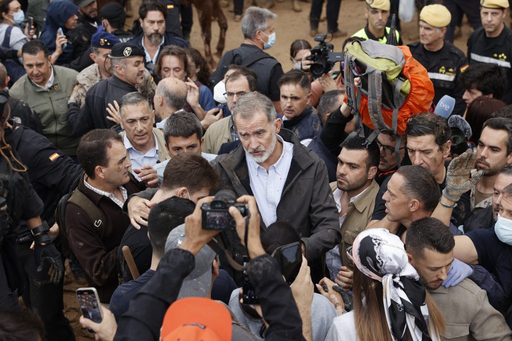 King Felipe Visits The Province Of Valencia In The Aftermath Of The Deadly Floods